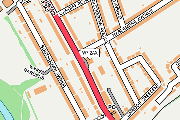 W7 2AX map - OS OpenMap – Local (Ordnance Survey)
