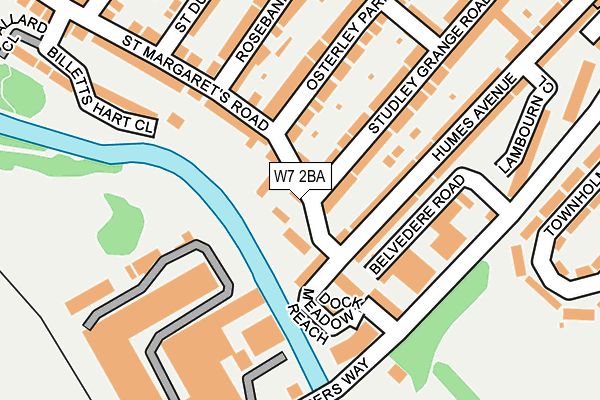 W7 2BA map - OS OpenMap – Local (Ordnance Survey)