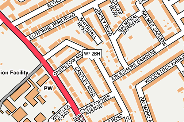 W7 2BH map - OS OpenMap – Local (Ordnance Survey)