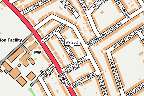 W7 2BQ map - OS OpenMap – Local (Ordnance Survey)