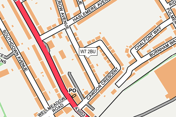 W7 2BU map - OS OpenMap – Local (Ordnance Survey)
