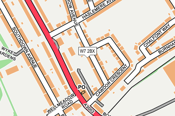 W7 2BX map - OS OpenMap – Local (Ordnance Survey)