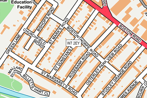 W7 2EY map - OS OpenMap – Local (Ordnance Survey)