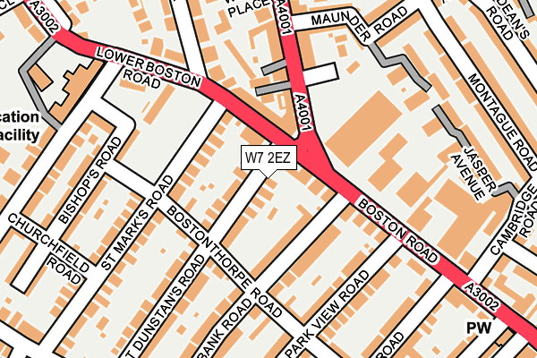 W7 2EZ map - OS OpenMap – Local (Ordnance Survey)