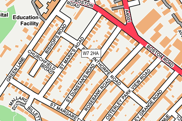 W7 2HA map - OS OpenMap – Local (Ordnance Survey)
