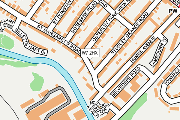 W7 2HX map - OS OpenMap – Local (Ordnance Survey)