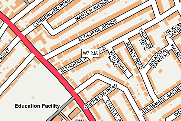 W7 2JA map - OS OpenMap – Local (Ordnance Survey)