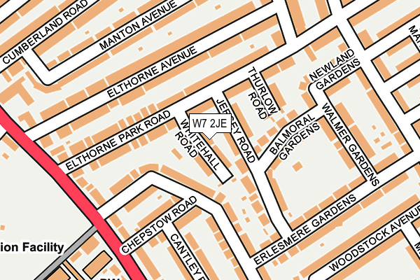 W7 2JE map - OS OpenMap – Local (Ordnance Survey)
