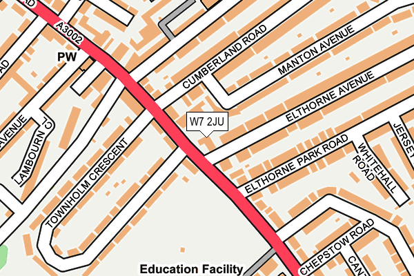W7 2JU map - OS OpenMap – Local (Ordnance Survey)