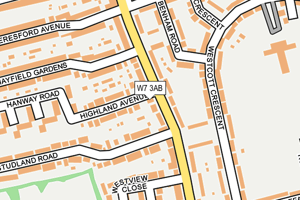 W7 3AB map - OS OpenMap – Local (Ordnance Survey)