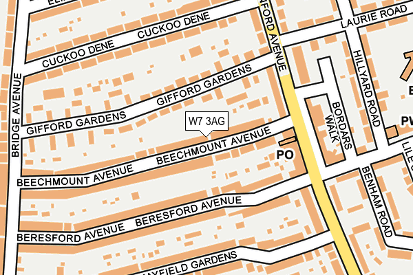 W7 3AG map - OS OpenMap – Local (Ordnance Survey)