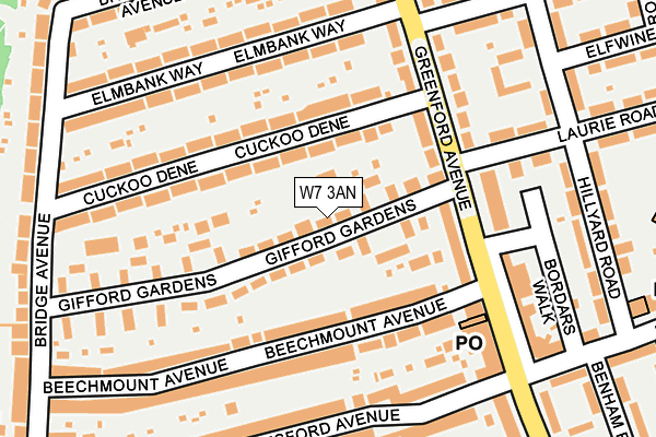 W7 3AN map - OS OpenMap – Local (Ordnance Survey)