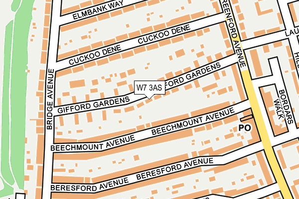 W7 3AS map - OS OpenMap – Local (Ordnance Survey)