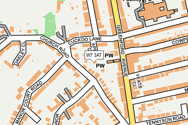 W7 3AT map - OS OpenMap – Local (Ordnance Survey)