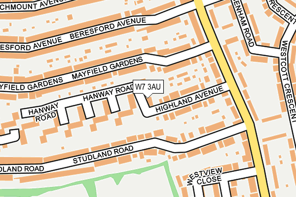 W7 3AU map - OS OpenMap – Local (Ordnance Survey)