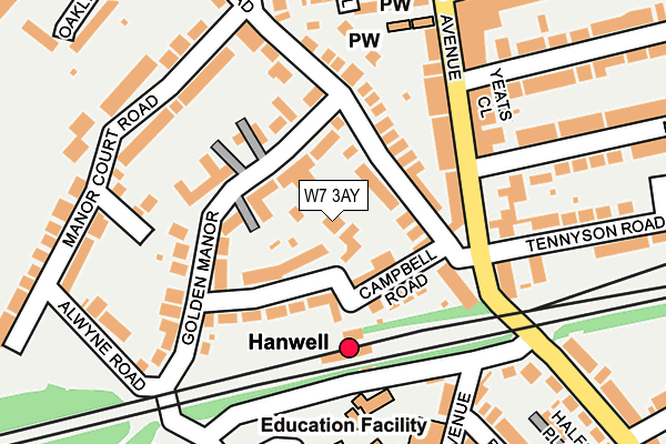 W7 3AY map - OS OpenMap – Local (Ordnance Survey)