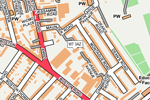 W7 3AZ map - OS OpenMap – Local (Ordnance Survey)