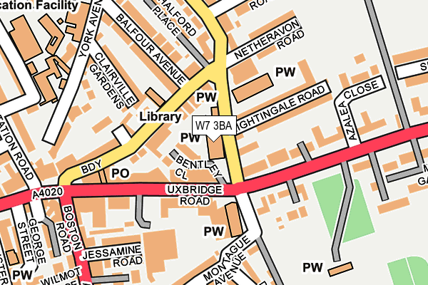 W7 3BA map - OS OpenMap – Local (Ordnance Survey)