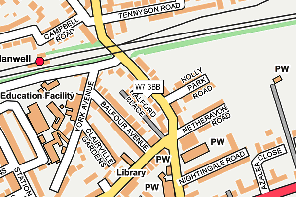 W7 3BB map - OS OpenMap – Local (Ordnance Survey)