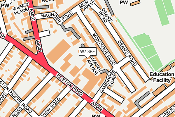 W7 3BF map - OS OpenMap – Local (Ordnance Survey)