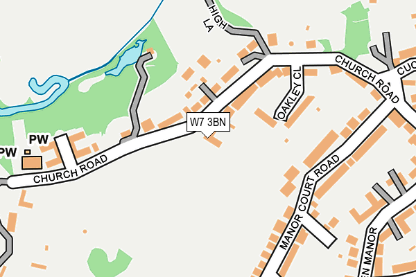 W7 3BN map - OS OpenMap – Local (Ordnance Survey)