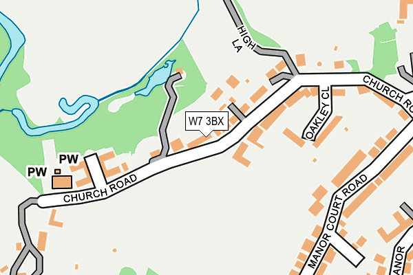 W7 3BX map - OS OpenMap – Local (Ordnance Survey)