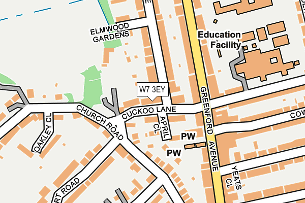 W7 3EY map - OS OpenMap – Local (Ordnance Survey)