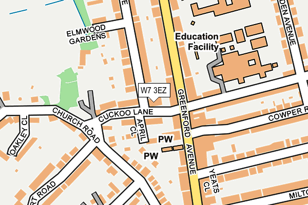 W7 3EZ map - OS OpenMap – Local (Ordnance Survey)