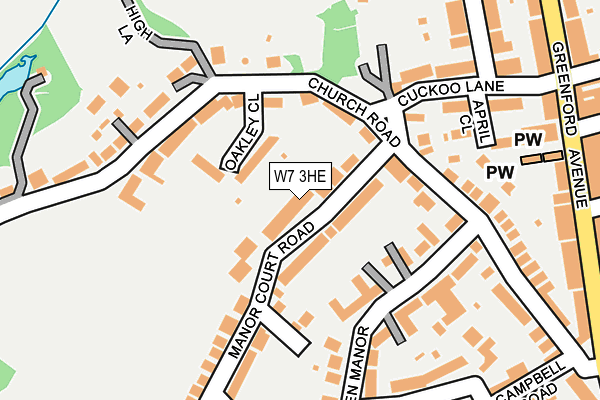 W7 3HE map - OS OpenMap – Local (Ordnance Survey)