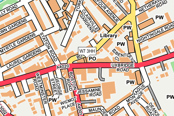 W7 3HH map - OS OpenMap – Local (Ordnance Survey)