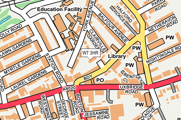 W7 3HR map - OS OpenMap – Local (Ordnance Survey)