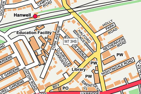 W7 3HS map - OS OpenMap – Local (Ordnance Survey)