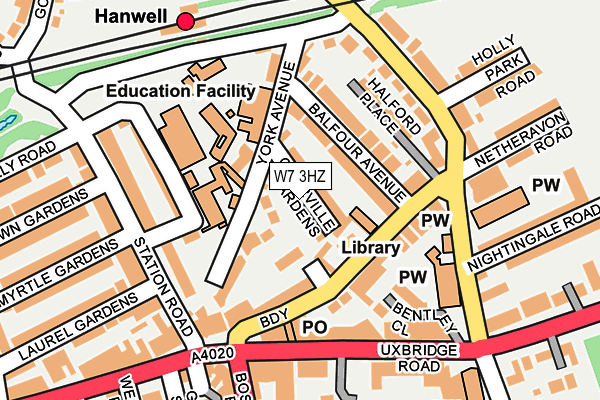 W7 3HZ map - OS OpenMap – Local (Ordnance Survey)