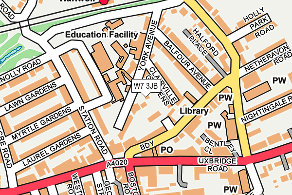 W7 3JB map - OS OpenMap – Local (Ordnance Survey)