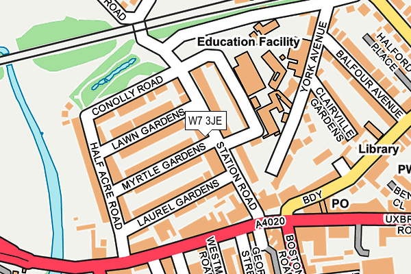 W7 3JE map - OS OpenMap – Local (Ordnance Survey)
