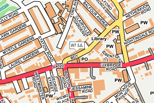 W7 3JL map - OS OpenMap – Local (Ordnance Survey)