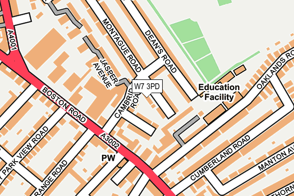 W7 3PD map - OS OpenMap – Local (Ordnance Survey)