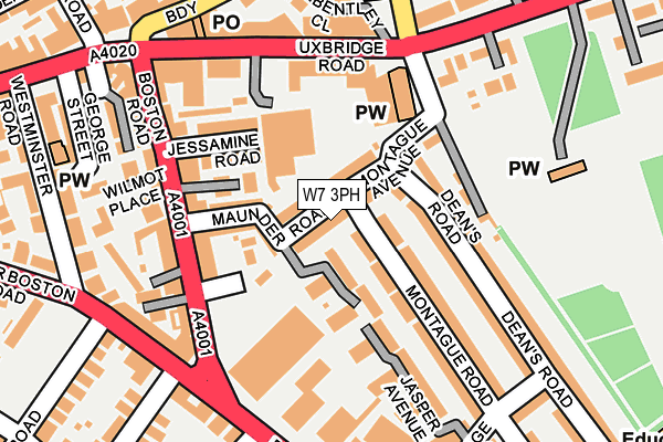 W7 3PH map - OS OpenMap – Local (Ordnance Survey)