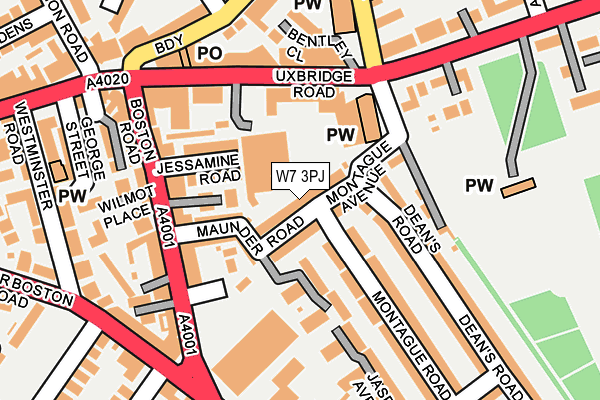 W7 3PJ map - OS OpenMap – Local (Ordnance Survey)