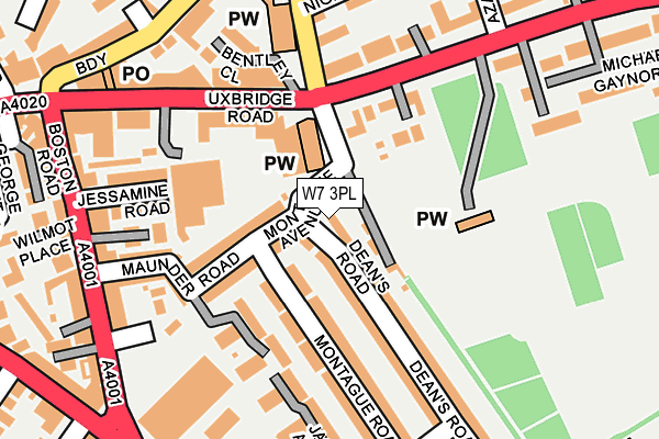 W7 3PL map - OS OpenMap – Local (Ordnance Survey)