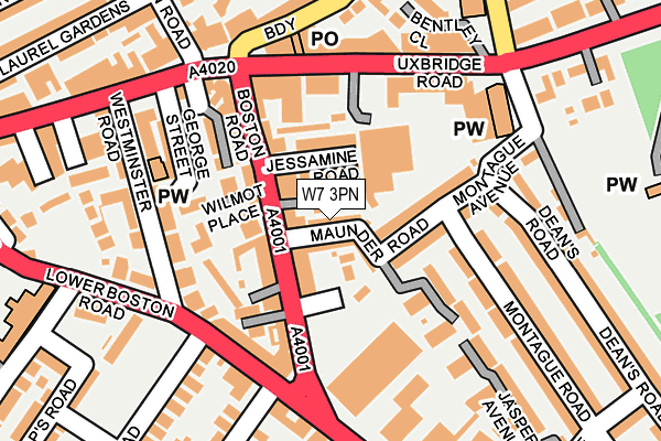 W7 3PN map - OS OpenMap – Local (Ordnance Survey)