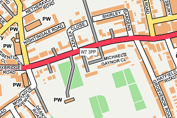 W7 3PP map - OS OpenMap – Local (Ordnance Survey)