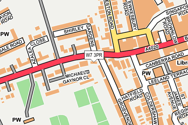 W7 3PR map - OS OpenMap – Local (Ordnance Survey)