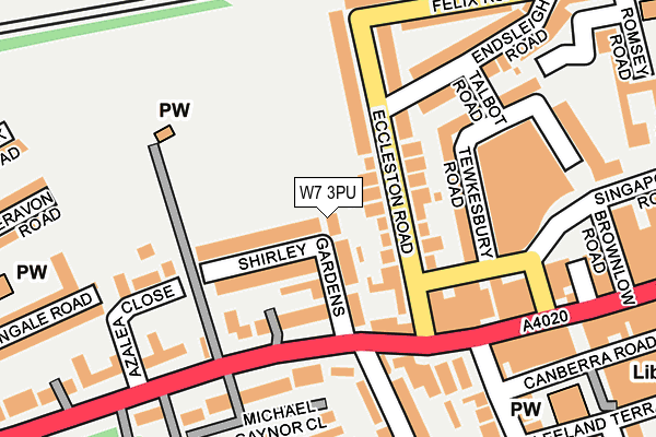 W7 3PU map - OS OpenMap – Local (Ordnance Survey)