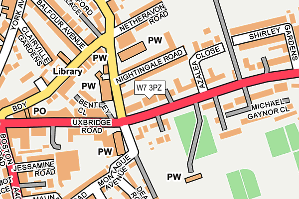 W7 3PZ map - OS OpenMap – Local (Ordnance Survey)