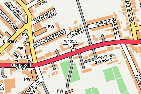 W7 3QA map - OS OpenMap – Local (Ordnance Survey)