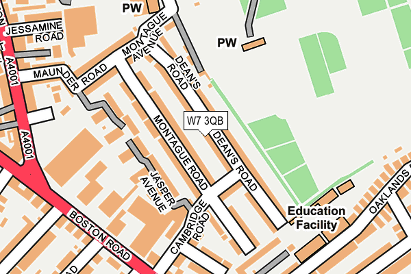W7 3QB map - OS OpenMap – Local (Ordnance Survey)
