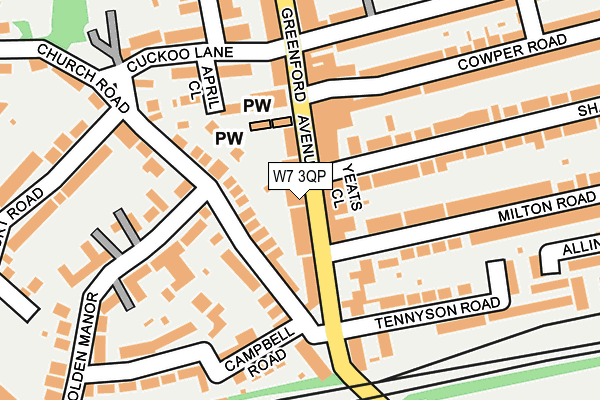 W7 3QP map - OS OpenMap – Local (Ordnance Survey)