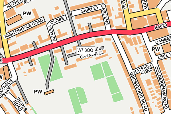 W7 3QQ map - OS OpenMap – Local (Ordnance Survey)