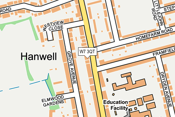 W7 3QT map - OS OpenMap – Local (Ordnance Survey)